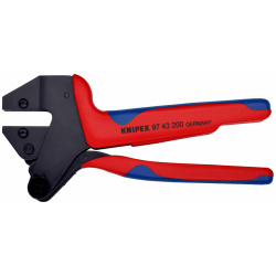 KNIPEX 9743200 A Systémové lisovacie kliešte pre vymeniteľné lisovacie čeluste s multi-komponentnými úchopmi leštené 200 mm (samoobslužná karta/blister)