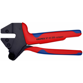 KNIPEX 9743200 A Systémové lisovacie kliešte pre vymeniteľné lisovacie čeluste s multi-komponentnými úchopmi leštené 200 mm (samoobslužná karta/blister)